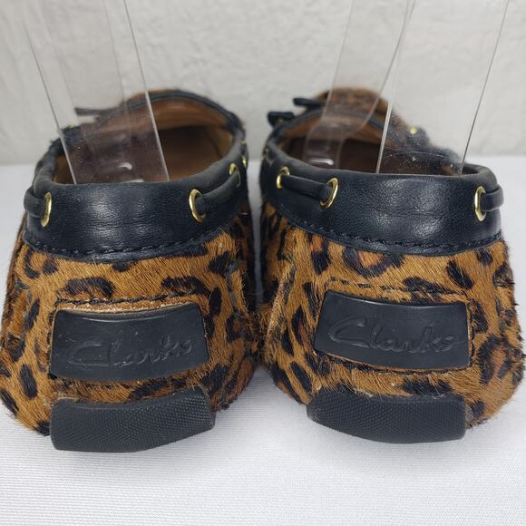 Clarks Dunbar Womens 9 Cruiser Pony Hair Slip-on Moccasin Loafers Leopard Print - Picture 7 of 16